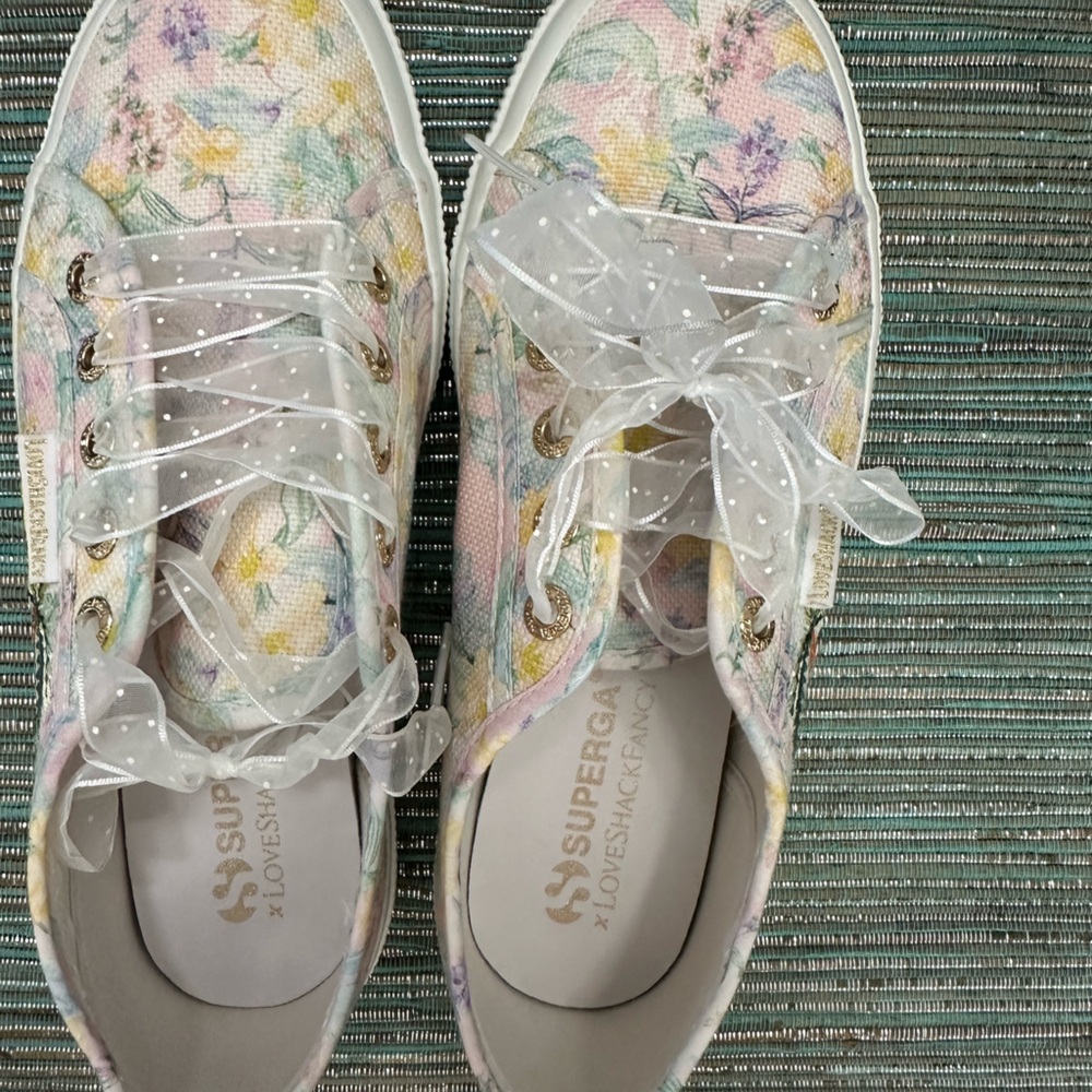 Brand new in box SuperGA x Love Shack Fancy Tahitian Pink sneakers (style 2750)! - Picture 5 of 11